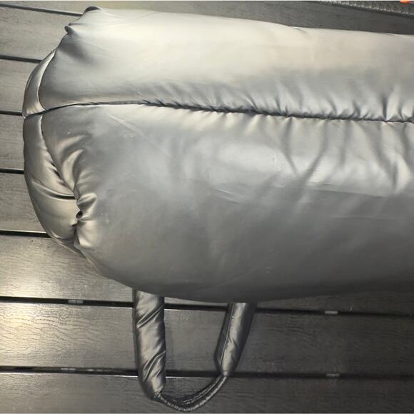 Black Quilted Puffer Tote Bag Puffy Shoulder Purse Y2K Streetwear Designer Look - Picture 5 of 15